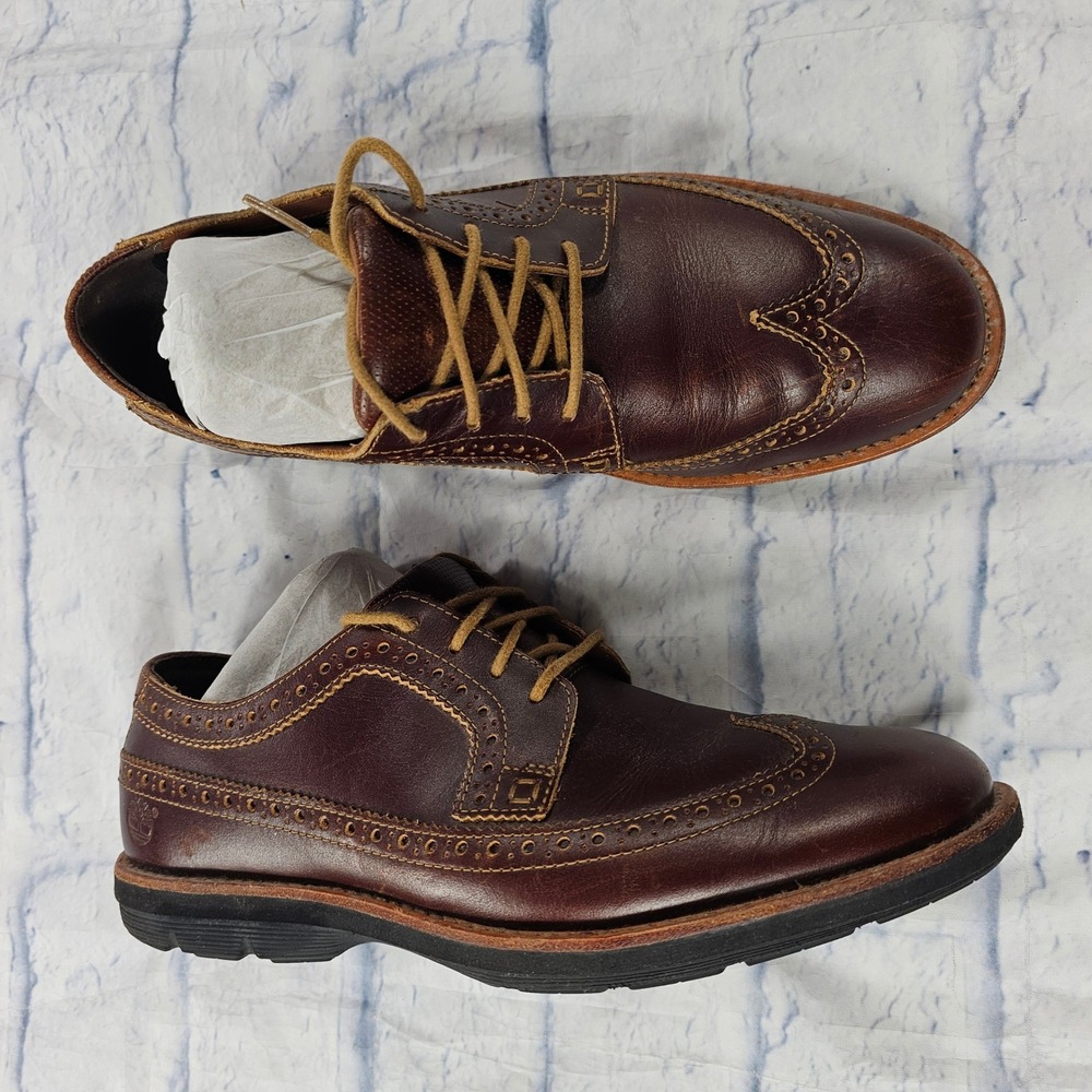 Timberland Earthkeepers Kempton MENS 7 Brown Leather Brogue Lace Up Dress Shoes